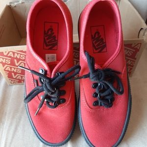 VANS Authentic Platform Red Suede shoes